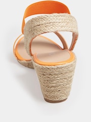 Yours Curve Orange Extra-Wide Fit Espadrille Wedge - Image 3 of 4