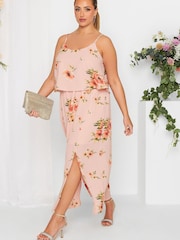 Yours Curve Pink Floral Overlay Maxi Dress - Image 1 of 4