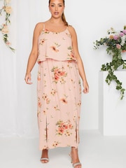 Yours Curve Pink Floral Overlay Maxi Dress - Image 2 of 4