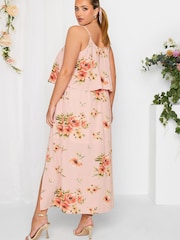 Yours Curve Pink Floral Overlay Maxi Dress - Image 3 of 4