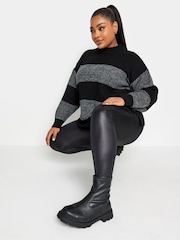 Yours Curve Black Wet Look Legging - Image 1 of 4