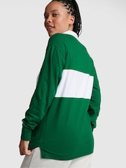 Victoria's Secret PINK Garnet Green Long Sleeve Rugby T-Shirt - Image 2 of 3