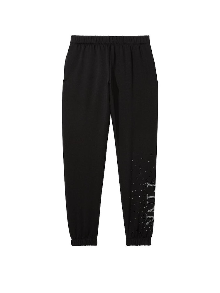 Victoria's Secret PINK Pure Black Shine Everyday Fleece Classic Joggers - Image 1 of 2