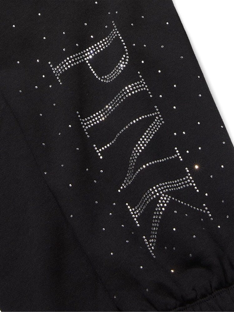 Victoria's Secret PINK Pure Black Shine Everyday Fleece Classic Joggers - Image 2 of 2