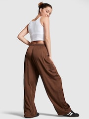 Victoria's Secret PINK Chocolate Kiss Brown Satin Parachute Trousers - Image 2 of 3