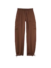 Victoria's Secret PINK Chocolate Kiss Brown Satin Parachute Trousers - Image 3 of 3