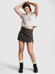 Victoria's Secret PINK Heather Oatmeal Beige Short Sleeve Shrunken T-Shirt - Image 2 of 3