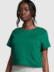 Victoria's Secret PINK Garnet Green Short Sleeve Shrunken T-Shirt - Image 1 of 4