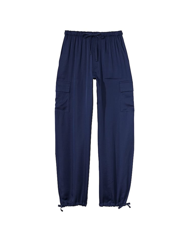 Victoria's Secret PINK Midnight Navy Blue Satin Parachute Trousers - Image 3 of 3 Victoria's Secret PINK Midnight Navy Blue Satin Parachute Trousers - Image 3 of 3