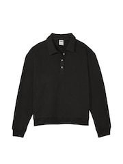 Victoria's Secret PINK Pure Black Polo Sweatshirt - Image 3 of 3