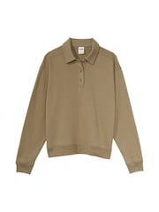 Victoria's Secret PINK Dusted Olive Green Polo Sweatshirt - Image 3 of 3
