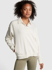 Victoria's Secret PINK Cream Polo Sweatshirt - Image 1 of 3