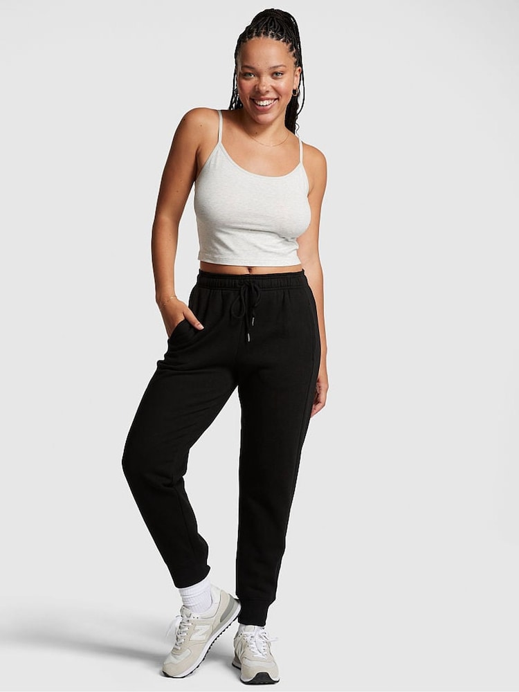 Victoria's Secret PINK Pure Black Fleece Jogger - Image 1 of 4