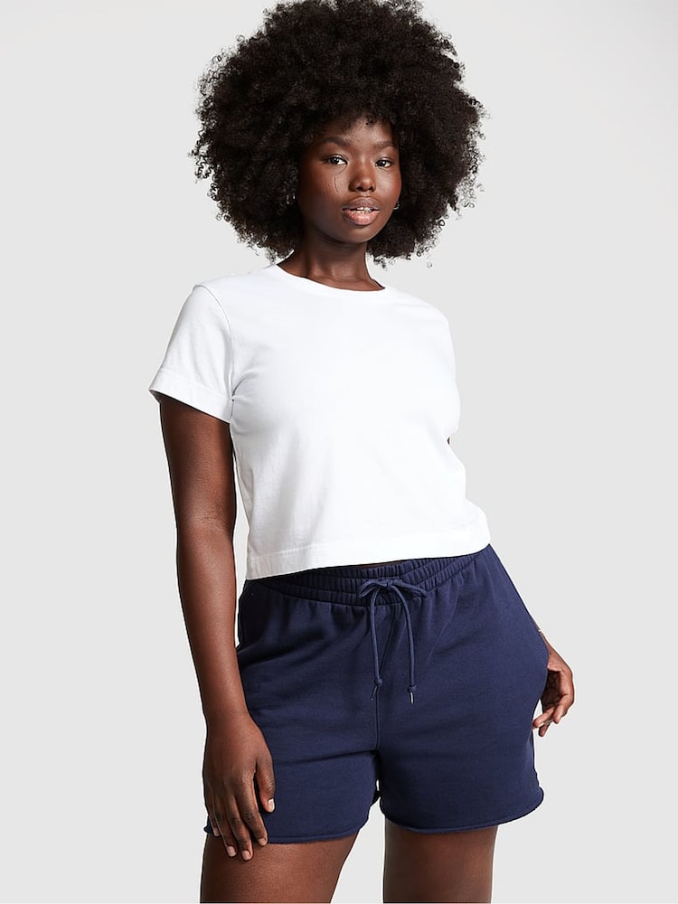 Victoria's Secret PINK Optic White Short Sleeve Shrunken T-Shirt - Image 1 of 1 Victoria's Secret PINK Optic White Short Sleeve Shrunken T-Shirt - Image 1 of 1