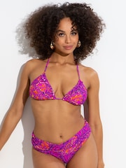 Pour Moi Purple Fold Over Bermuda Bikini Brief - Image 1 of 5