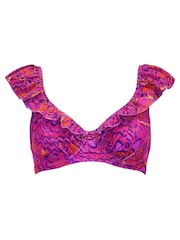 Pour Moi Purple Non Padded Bermuda Bikini Top - Image 4 of 5
