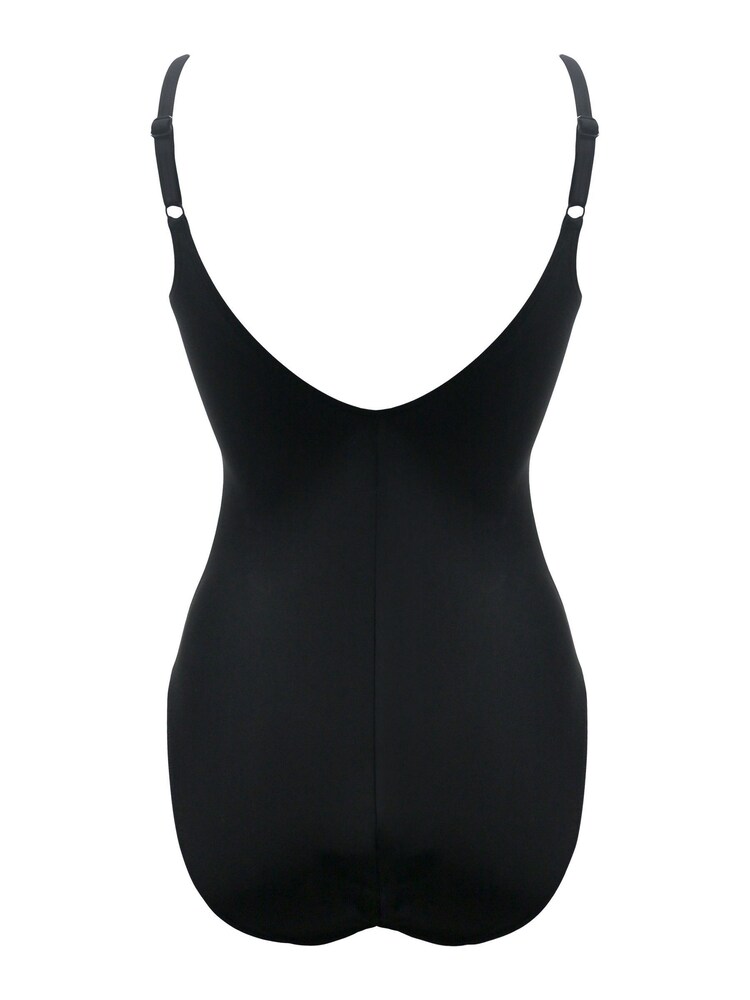 Pour Moi Black Tropical St Lucia Scoop Neck Tummy Control Swimsuit - Image 5 of 5 Pour Moi Black Tropical St Lucia Scoop Neck Tummy Control Swimsuit - Image 5 of 5