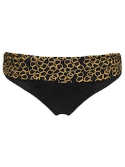 Pour Moi Black/ Gold Fold Over Casablanca Bikini Brief - Image 4 of 5