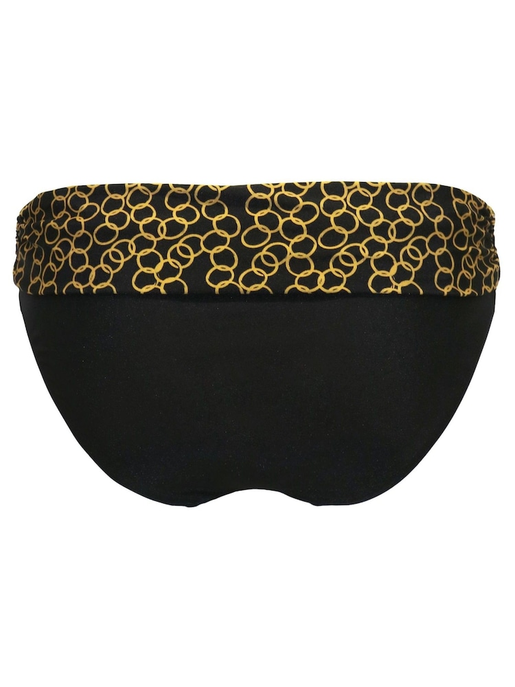 Pour Moi Black/ Gold Fold Over Casablanca Bikini Brief - Image 5 of 5