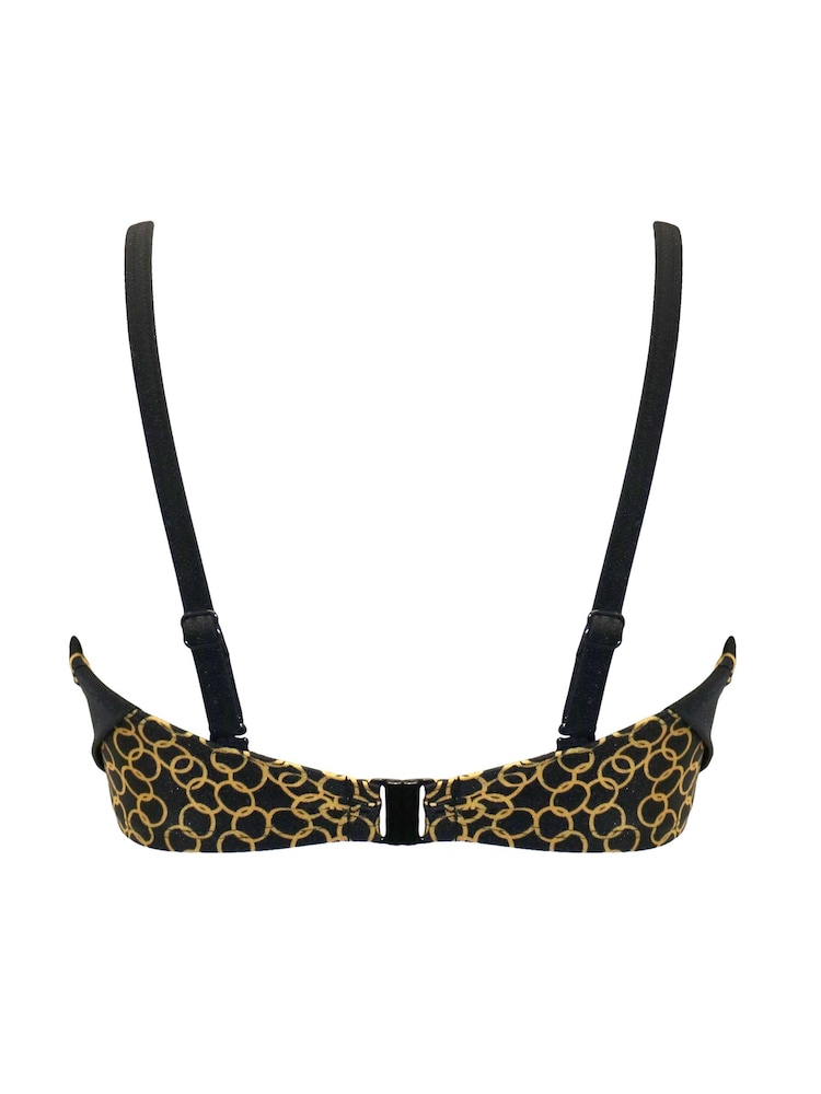 Pour Moi Black/ Gold Strapless Casablanca Underwired Removable Straps Scarf Top - Image 5 of 5