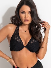 Pour Moi Black Halter Summer Breeze Bikini Top - Image 1 of 5