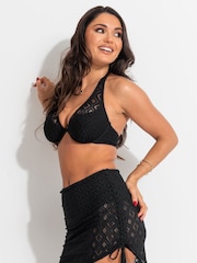 Pour Moi Black Halter Summer Breeze Bikini Top - Image 2 of 5