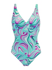 Pour Moi Blue Carnival Control Swimsuit - Image 4 of 4