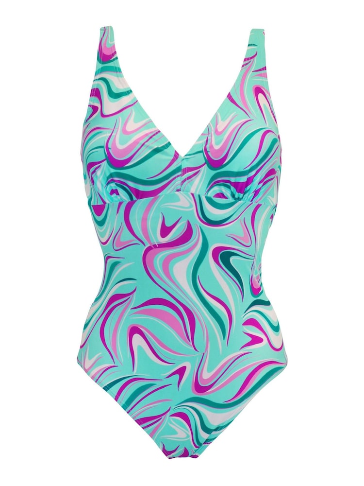 Pour Moi Blue Carnival Control Swimsuit - Image 4 of 4