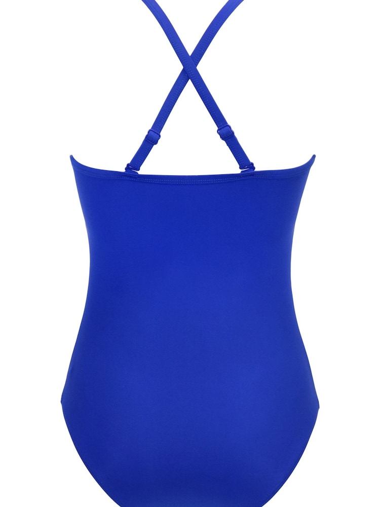 Pour Moi Blue Beach Bound High Neck Swimsuit - Image 5 of 5 Pour Moi Blue Beach Bound High Neck Swimsuit - Image 5 of 5
