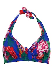 Pour Moi Blue Halter Antigua Bikini Top - Image 4 of 5