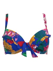 Pour Moi Blue Padded Antigua Bikini Top - Image 4 of 5