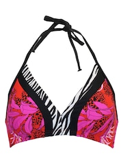 Pour Moi Red Animal Print Triangle In The Mix Bikini Top - Image 4 of 5
