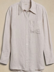 Banana Republic Beige The Oversized Linen Shirt - Image 2 of 2