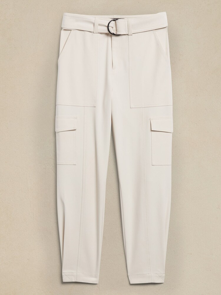 Banana Republic White Slim Refined Stretch Cargo Trousers - Image 4 of 4