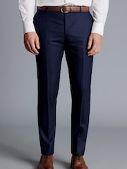 Charles Tyrwhitt French Blue Slim Fit Ultimate Performance Stripe Suit Trouser - Image 1 of 4