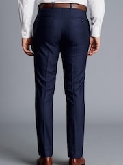 Charles Tyrwhitt French Blue Slim Fit Ultimate Performance Stripe Suit Trouser - Image 2 of 4
