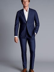Charles Tyrwhitt French Blue Slim Fit Ultimate Performance Stripe Suit Trouser - Image 3 of 4