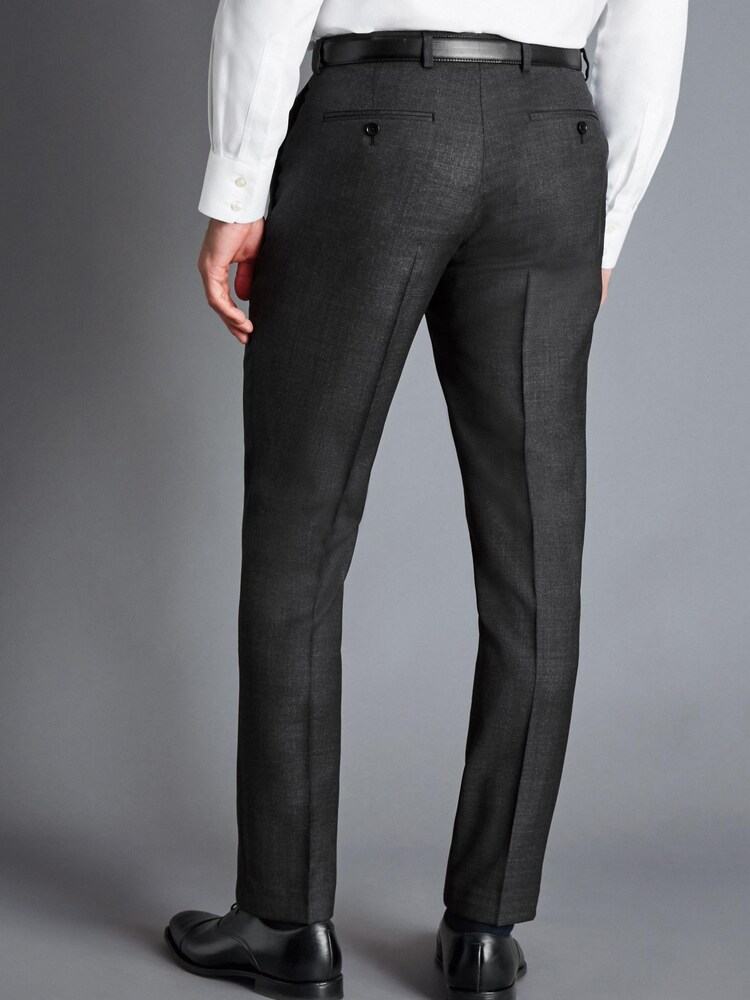 Charles Tyrwhitt Charcoal Grey Slim Fit End On End Ultimate Performance Suit Trouser - Image 2 of 4