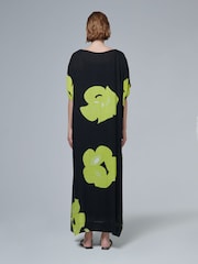 leem Black Printed Printed Kaftan - Image 4 of 6
