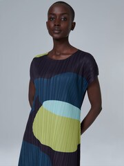 leem Grey Printed Plisse Midi Dress - Image 5 of 6