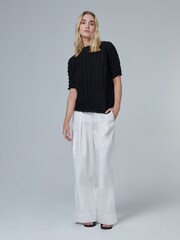 leem Black Plisse Top - Image 1 of 5