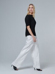 leem Black Plisse Top - Image 3 of 5