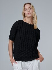 leem Black Plisse Top - Image 4 of 5