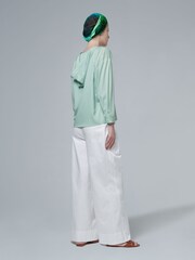 leem Blue Hooded Poplin Blouse - Image 2 of 4