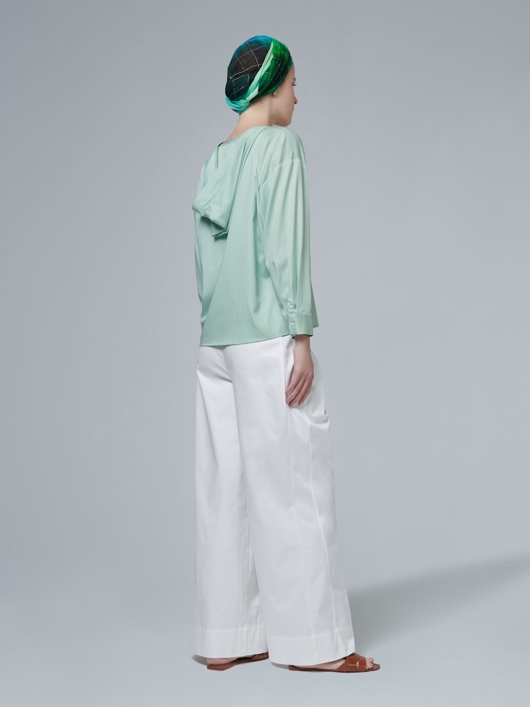 leem Blue Hooded Poplin Blouse - Image 2 of 4