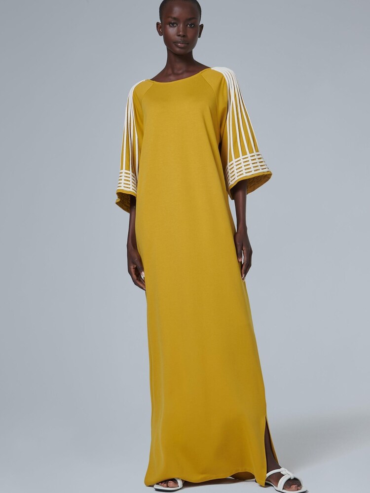 leem Yellow Embroidered Sleeve Kaftan - Image 1 of 6 leem Yellow Embroidered Sleeve Kaftan - Image 1 of 6