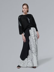leem Black Foil Printed Batwing Sleeve Blouse - Image 1 of 6