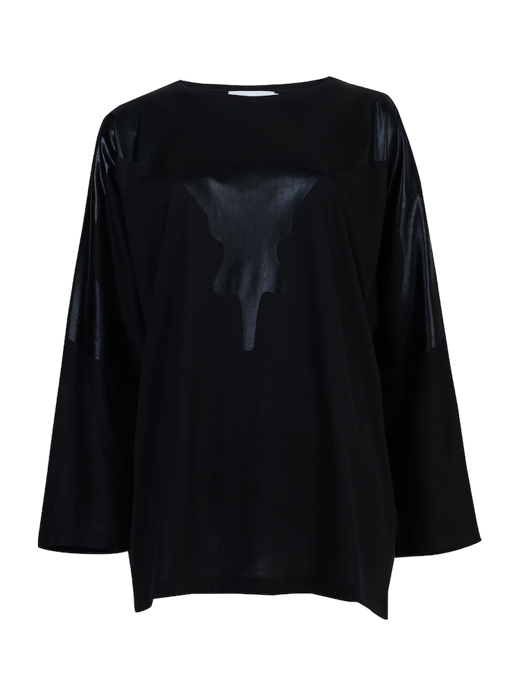 leem Black Foil Printed Batwing Sleeve Blouse - Image 6 of 6