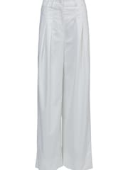 leem Cream Wide-Leg Pleated Trousers - Image 6 of 6
