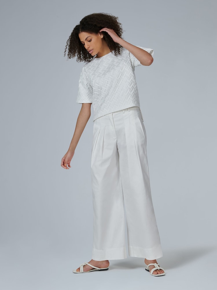 leem Cream Pleated Top - Image 1 of 5